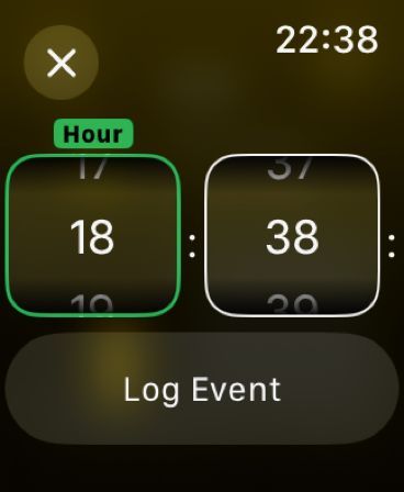 Chronicling Apple Watch screenshot showing quick logging